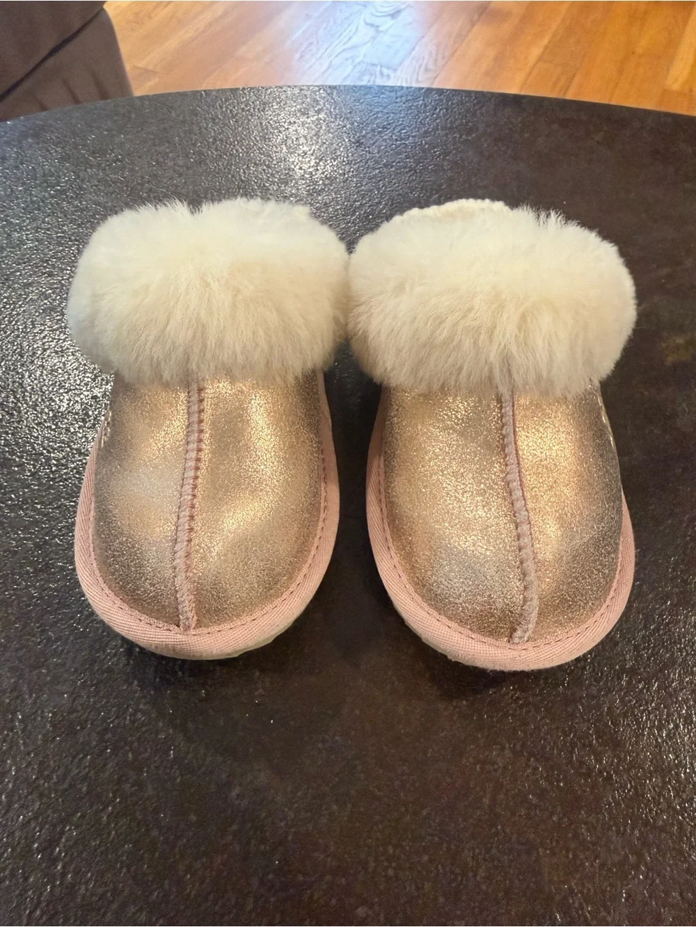 UGG Kids Rose Gold Metallic Shearling Clog